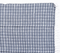 Close up view of Handwoven Cotton Textured Checked Throw