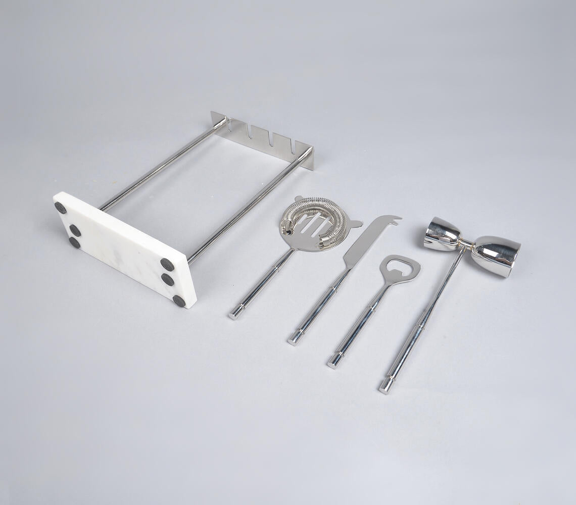 Stainless Steel Bar Tools with Stand (Set of 4)