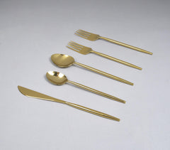 Gold Stainless Steel Flatware (Set of 5)