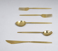 Gold Stainless Steel Flatware (Set of 5)