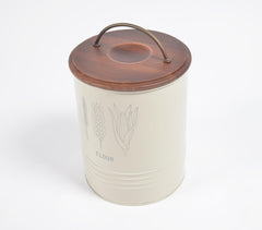 Farmhouse Flour Canister with Wooden Lid