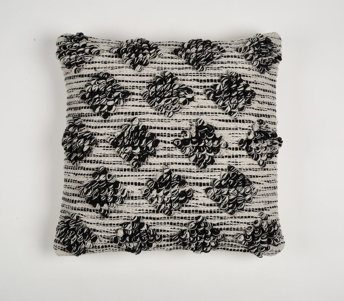 Monochrome Cushion Cover with diamond tufts