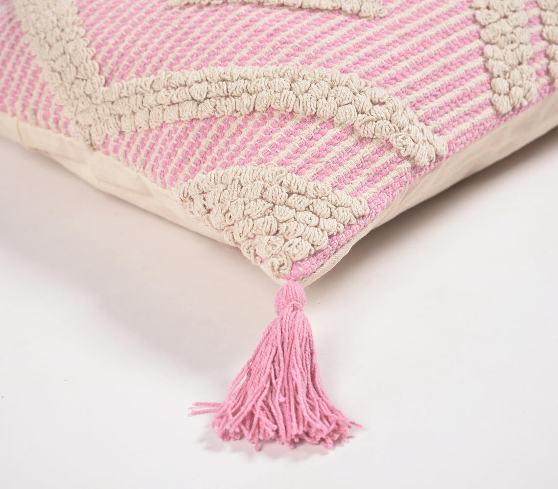 Pink Diamond Print Lumbar Pillow Cover