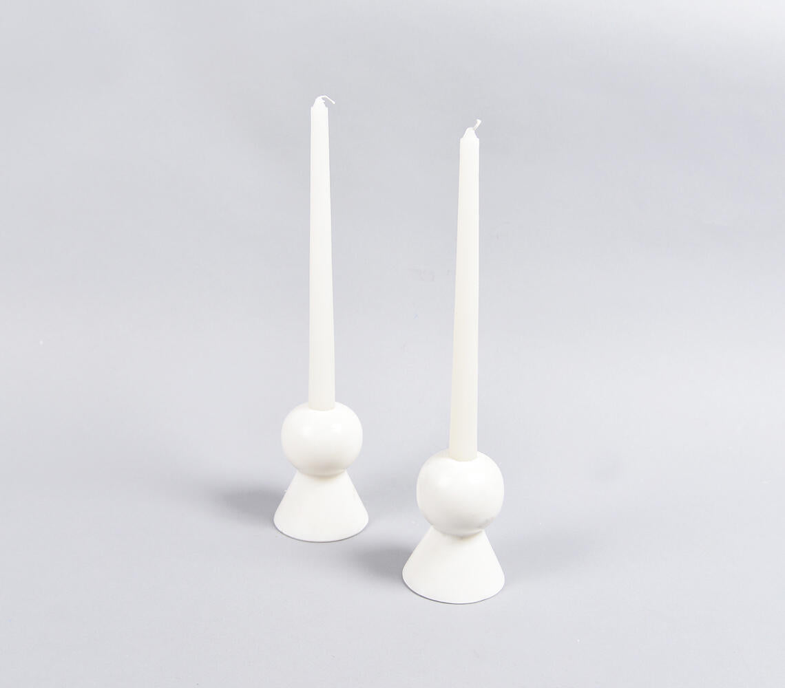 Turned Marble Candle stands (set of 2)