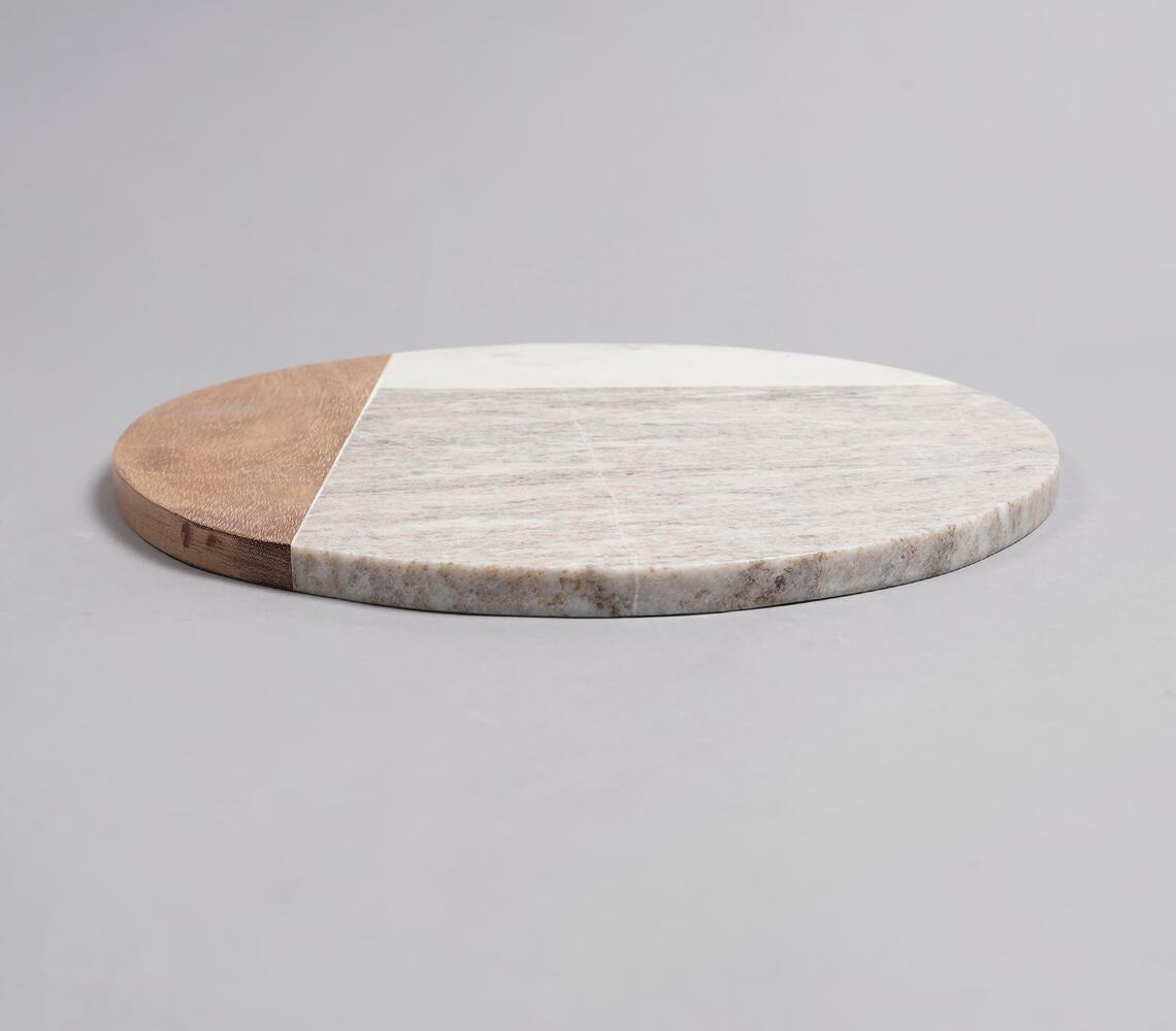 Marble & Acacia Wood Round Chopping Board