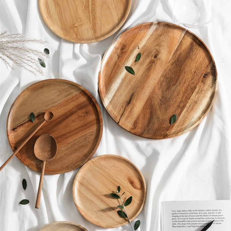 Round Wooden Tray | Wooden Serving Tray | Pembroke Lane