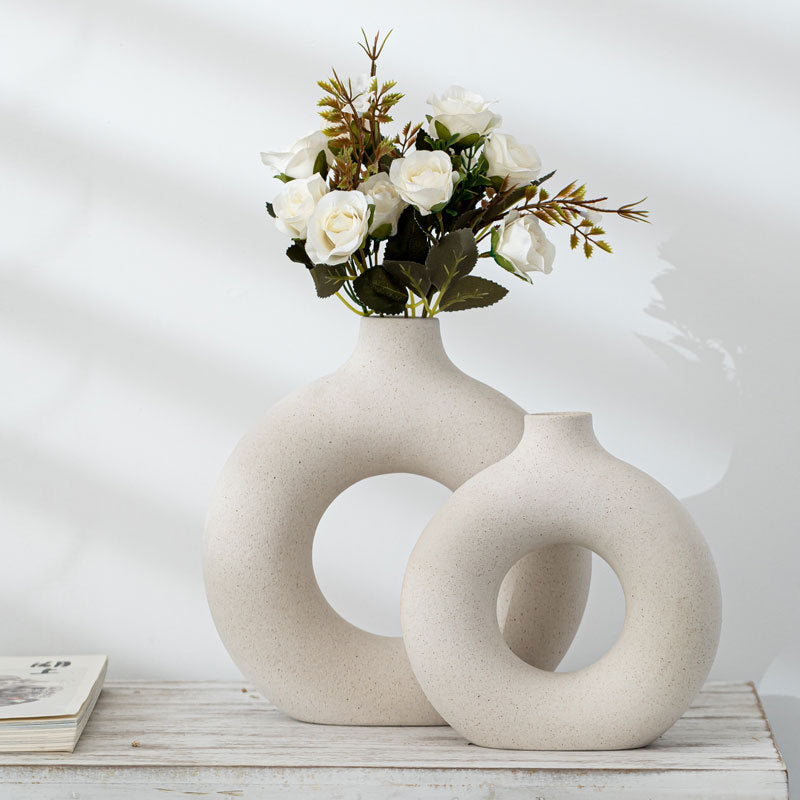 Nordic Circular Hollow Vase | Nordic Cramic Vase | Pembroke Lane